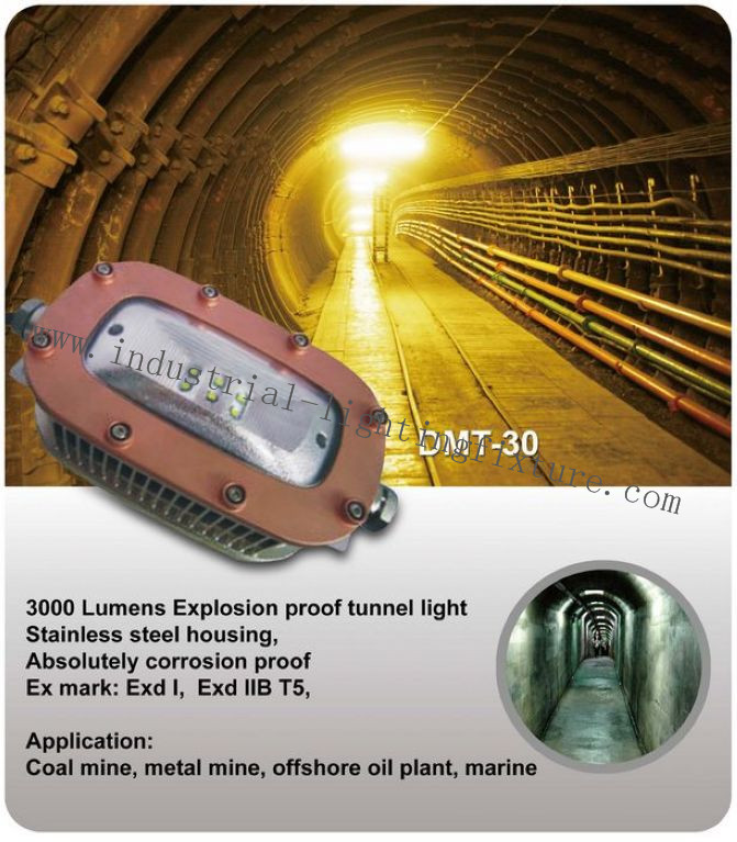 220 Volt CREE 30 Watt LED Explosion Proof Light 6500K 78Ra For Underground Tunnel 4