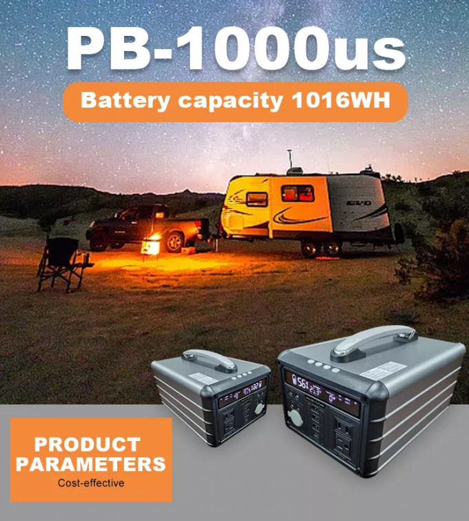 Large Capacity 1000W Solar Generator Portable Power Station Lithium Ion Battery Type 1016Wh 0