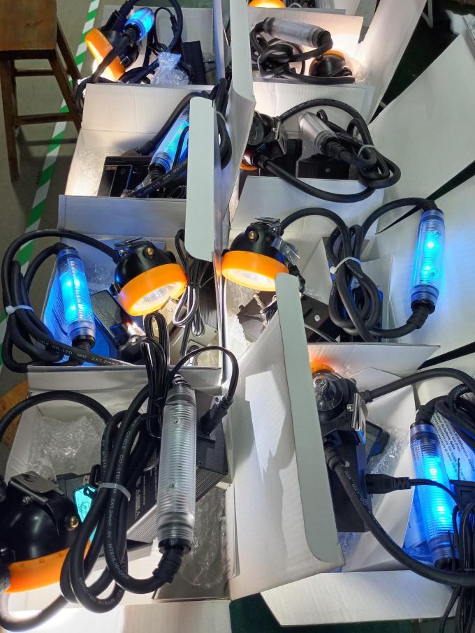 15000lux Mining Helmet Light Rechargeable LED Miner Cap Lamp With Blue Flashing Rear Light 0