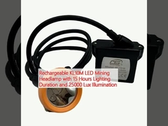 Rechargeable KL10M LED Mining Headlamp with 15 Hours Lighting Duration and 25000 Lux Illumination